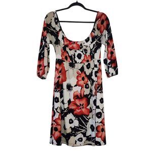 Catch My I Floral Empire Dress - Slinky Knit - Size Small
